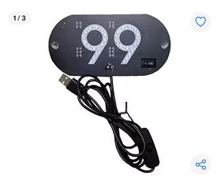 placa carro led motorista aplicativa 99 botao liga desliga