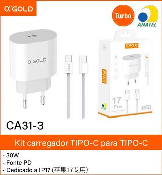 Kit carregador tipo C
