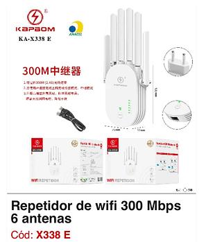 Repetidor de wifi 300mpbs 6 antenas