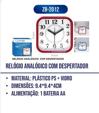 relogio analogico com despertador