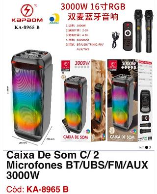 Caixa de som com 2 microfones