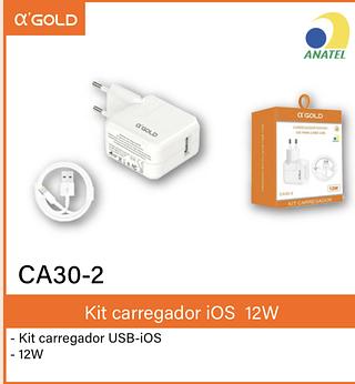 kit carregador iOS 12w gold