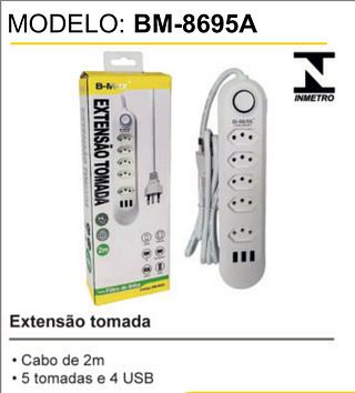 extensao tomada 4 usb