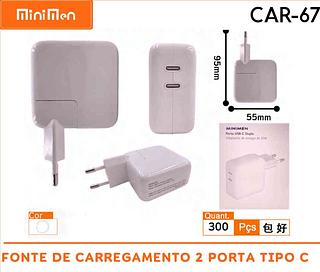 fonte de carregamento 2 porta tipo c 35w turbo