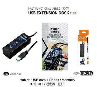 hub usb 3.0 extensor 4 porta high speed pen drive hd au 4u