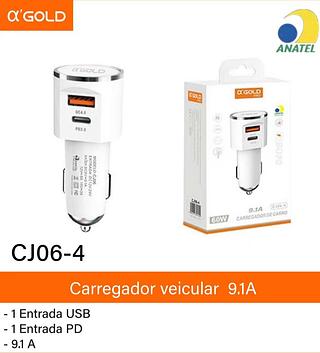 FONTE PARA CARRO USB TIPO C 60w