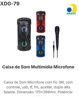 Caixa de som multimídia microfone
