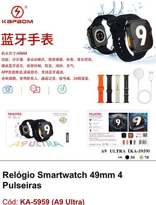 relogio smartwatch 49mm 4 pulseiras