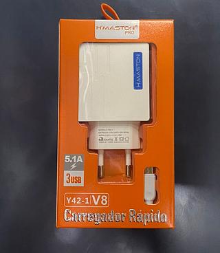 carreagador 5.1a 3 usb v8 hmaston