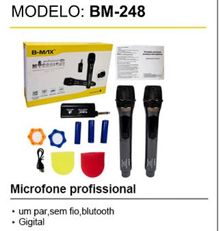 microfone profissional sem fio com 2