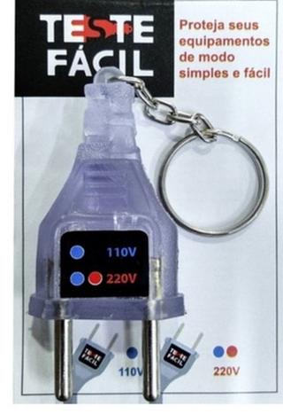tomada modelo de chaveiro identificador voltagem voltimetro teste 110v e 220v