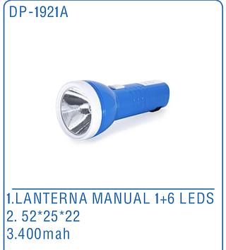 lanterna manual 1+6 leds