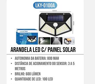 Arandela LED com painel solar