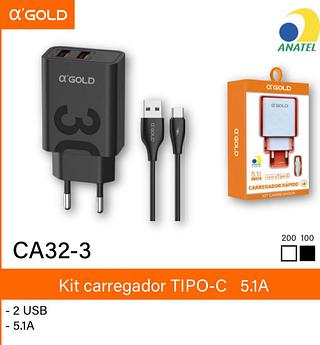 carregador tipoc 5.1a gold