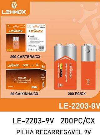 bateria pilha recarregavel 9v