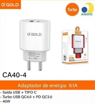 usb adaptador de enegia 9,1a 40w usb+tipo c