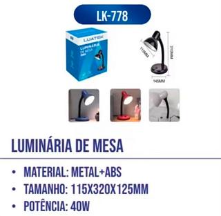 Luminária de mesa 40W LK-778