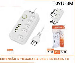 extensao5 tomadas 4 usb e entrada tc