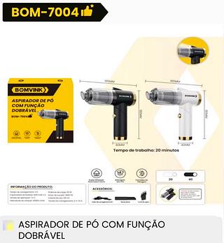 Aspirador de pó dobrável