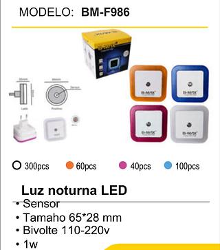luz noturna led com sensor