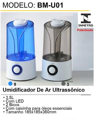 umidificador de ar ultrassonico com led 3.5l