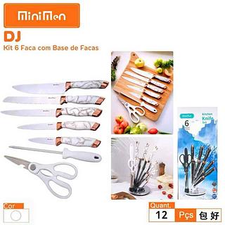 kit 6 faca com base dr facas