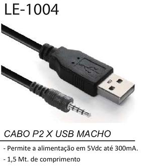 cabo p2 usb