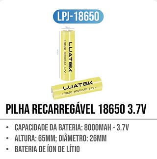 bateria para lanterna 3.7v 8000mah(altura65mm/diametro26mm)