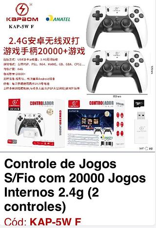 controle de jogos s/fio com 20000 jogos interos 2.4g(2 controles)