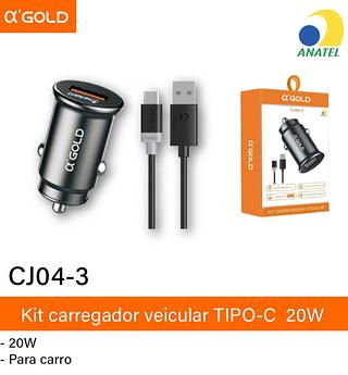 carregador para carro tipoc 20w