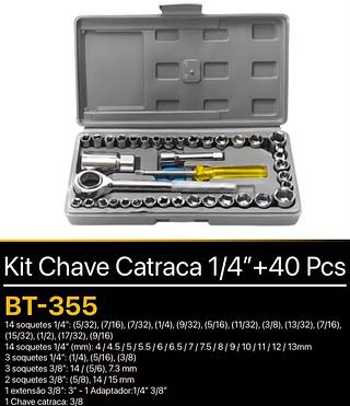 Kit chave catraca 1/4 +40Pcs