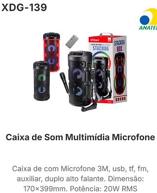 Caixa de som multimídia microfone