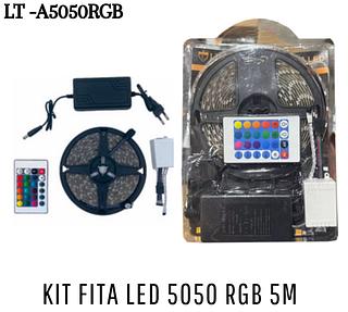 fita led colorida 5m moelo 5050 kit com fonte ley 5050