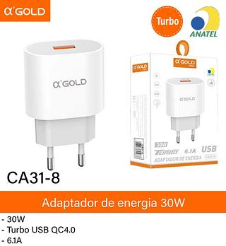 Fonte usb turbo 30w para tomada