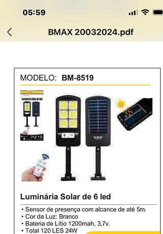 luminaria solar de 6 led